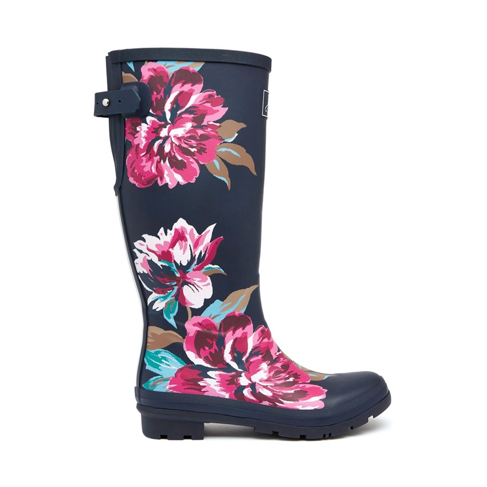 Joules Navy Floral Rain Boots